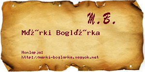 Márki Boglárka névjegykártya